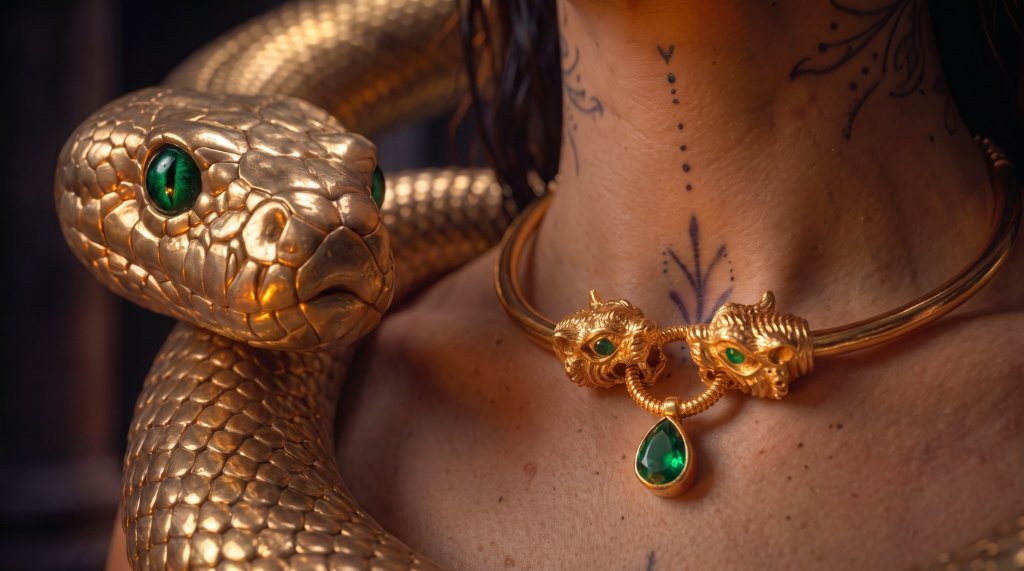 Azadii Adornments - Royalty Choker & Protection du Serpent Doré